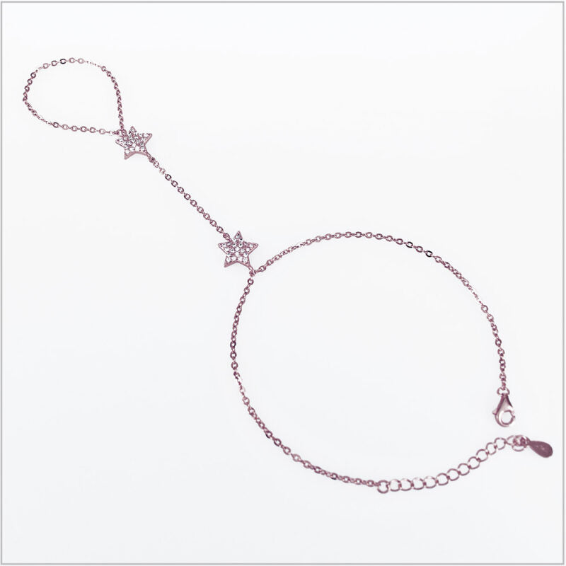 Bracciale baciamano in Argento 925 con stelline e zirconi