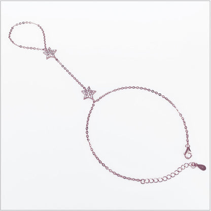 Bracciale baciamano in Argento 925 con stelline e zirconi