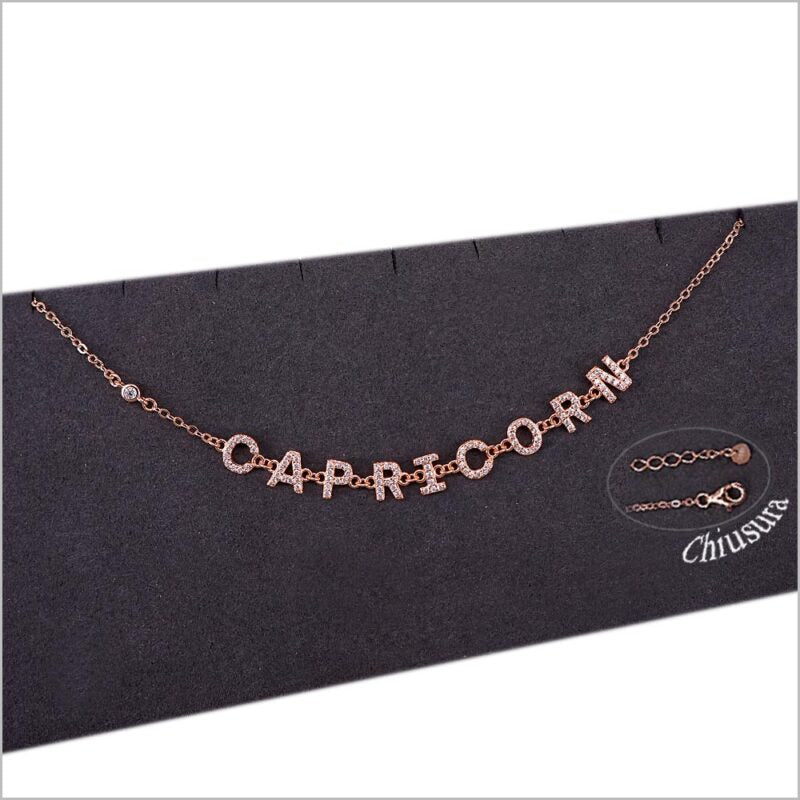 Bracciale in Argento 925 con segno zodiacale zirconato