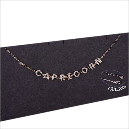 Bracciale in Argento 925 con segno zodiacale zirconato