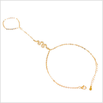 Bracciale baciamano in Argento 925 con serpente e zirconi