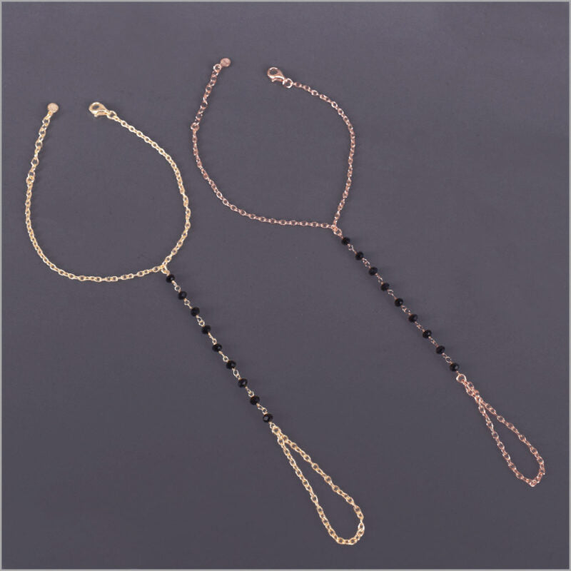 Bracciale baciamano in Argento 925 con zirconi neri