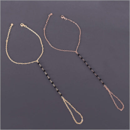 Bracciale baciamano in Argento 925 con zirconi neri
