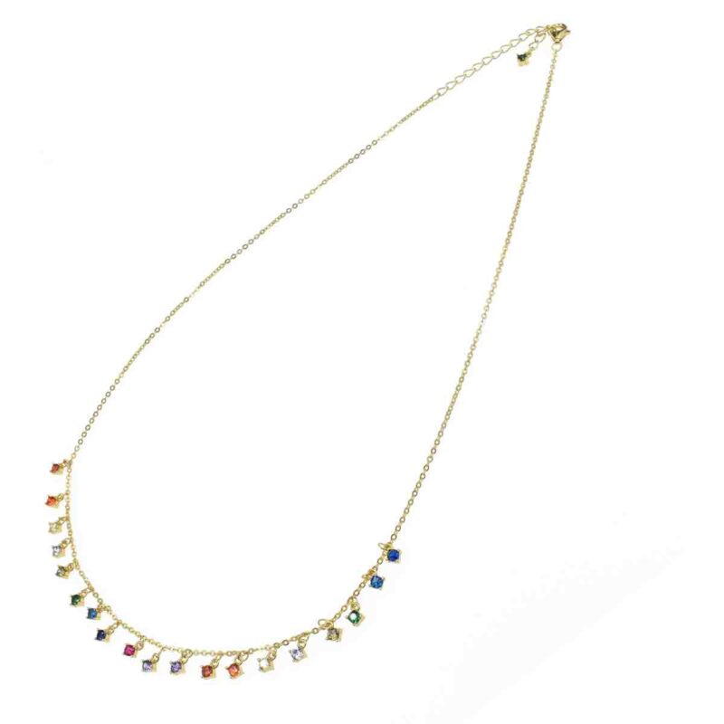 Collana Punto Luce in Argento 925 con zirconi pendenti