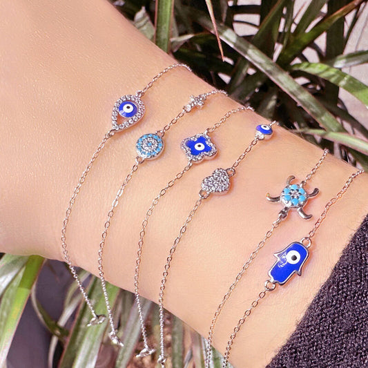 Bracciale Donna Occhio Greco in Argento 925 con zirconi