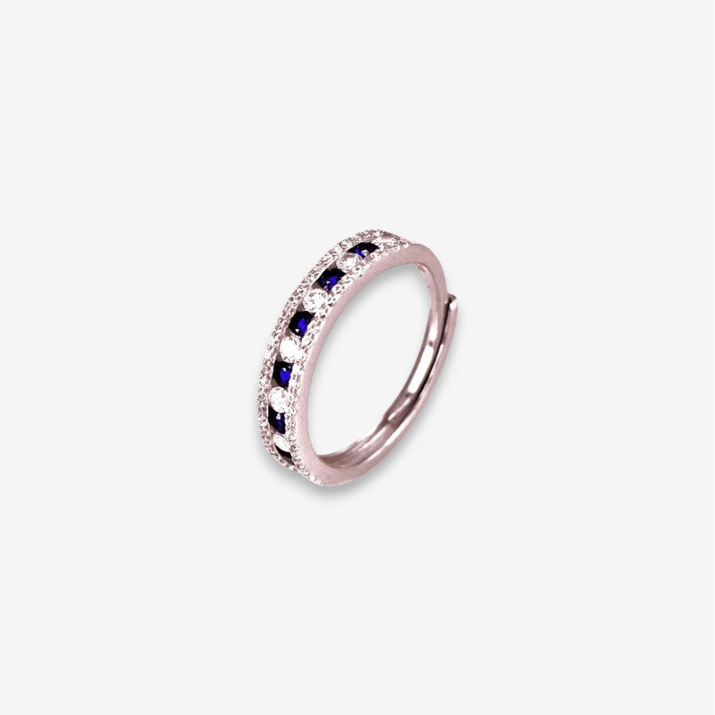 Anello Donna in Argento 925 Regolabile con file di zirconi