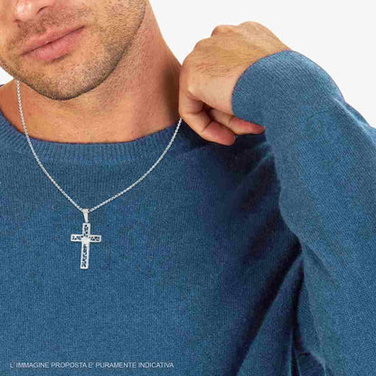Collana Uomo con pendente a Croce in Acciaio Inox
