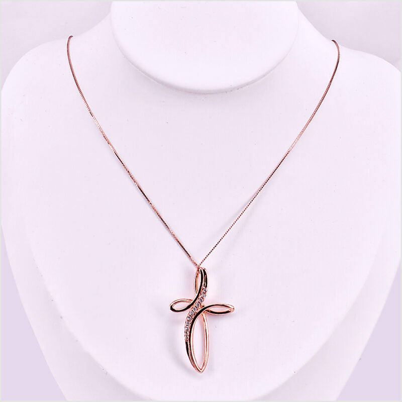 Collana Croce in Argento 925 con zirconi