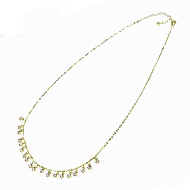 Collana Punto Luce in Argento 925 con zirconi pendenti