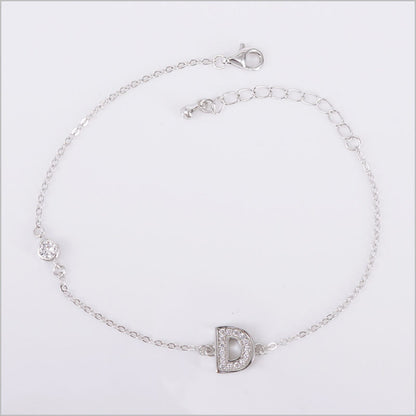Bracciale in Argento 925 con iniziale zirconata
