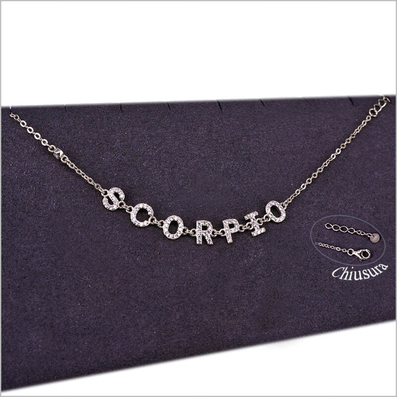 Bracciale in Argento 925 con segno zodiacale zirconato