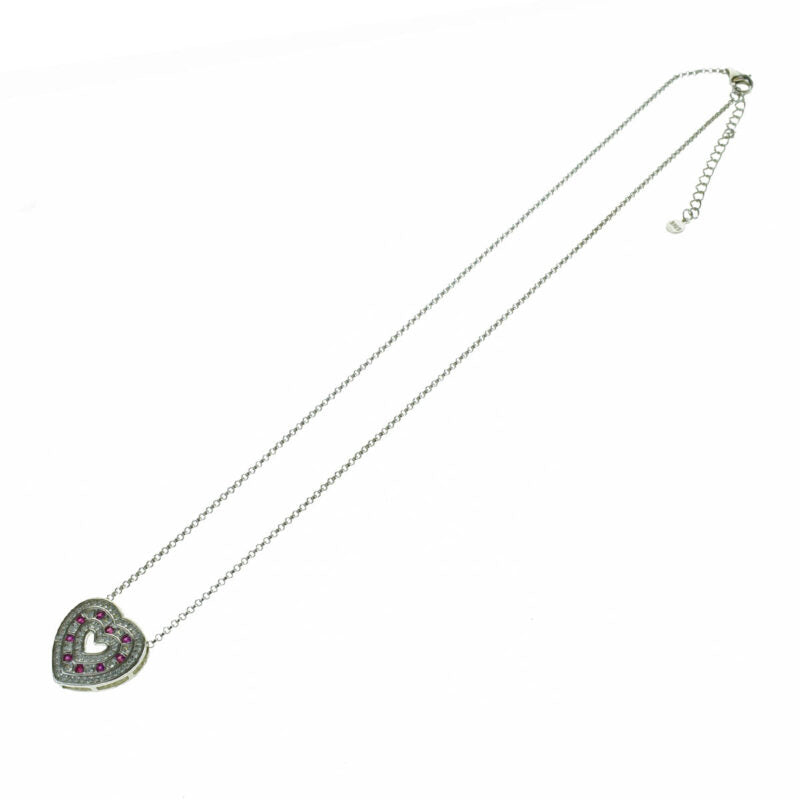Collana in Argento 925 con ciondolo a cuore zirconato
