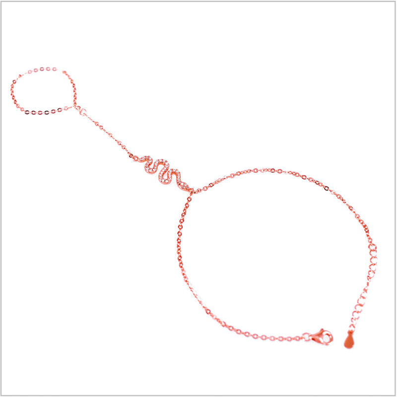 Bracciale baciamano in Argento 925 con serpente e zirconi
