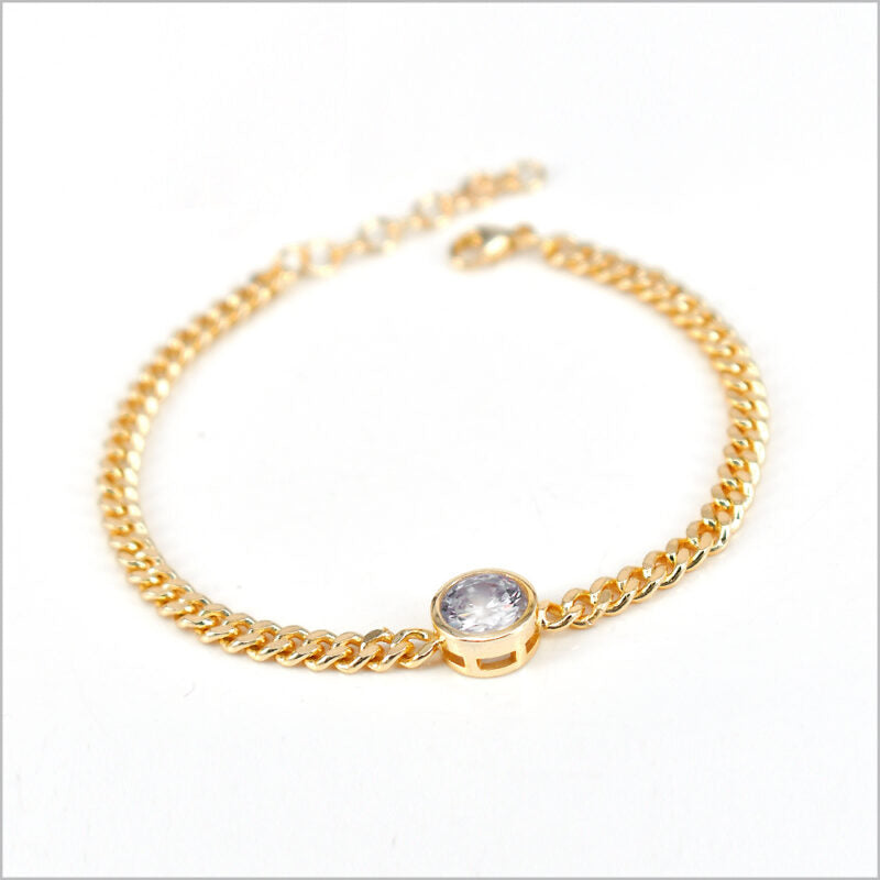 Bracciale a maglia groumette in Argento 925 con punto luce