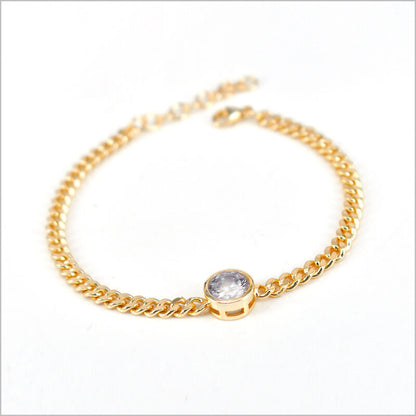 Bracciale a maglia groumette in Argento 925 con punto luce