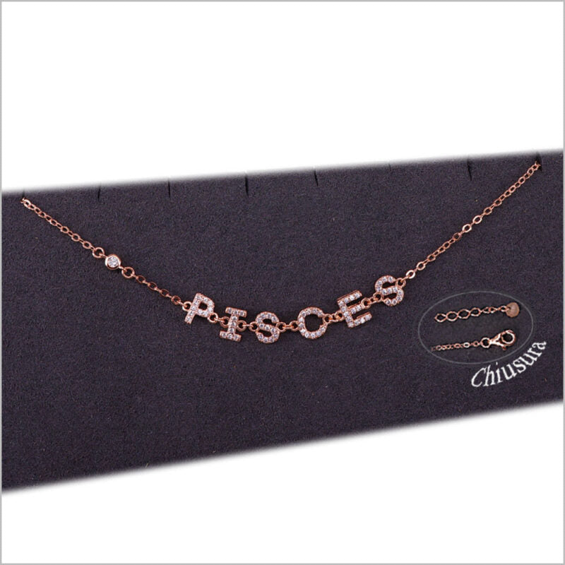 Bracciale in Argento 925 con segno zodiacale zirconato