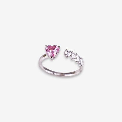 Anello Donna in Argento 925 Regolabile con cuori