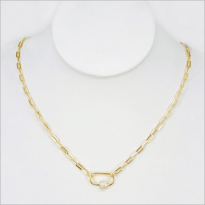 Collana Donna in Argento 925 a maglia rettangolare e zirconi