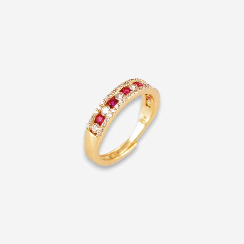 Anello Donna in Argento 925 Regolabile con file di zirconi