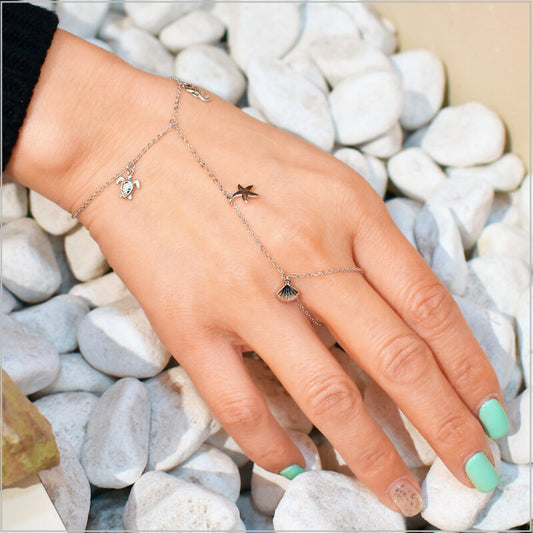 Bracciale baciamano in Argento 925 tema mare