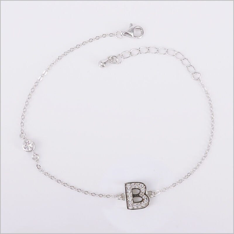 Bracciale in Argento 925 con iniziale zirconata