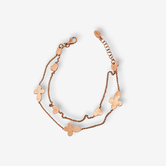 Amen Bracciale Donna Doppio Croci e Cuori