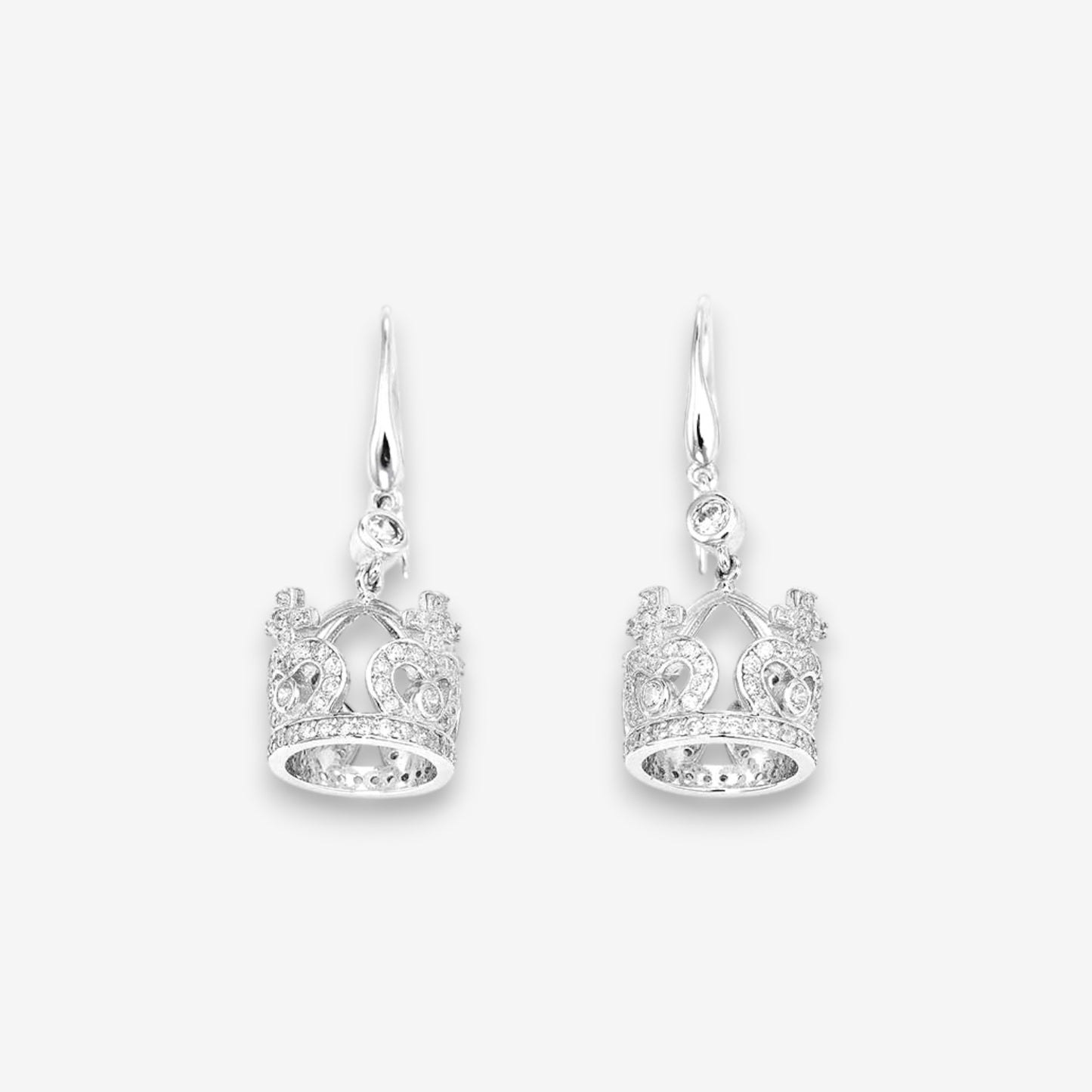 Amen Orecchini Donna Corona in Argento 925 con zirconi bianchi
