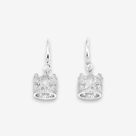 Amen Orecchini Donna Corona in Argento 925 con zirconi bianchi