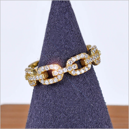 Anello Donna Catena in Argento 925 con zirconi