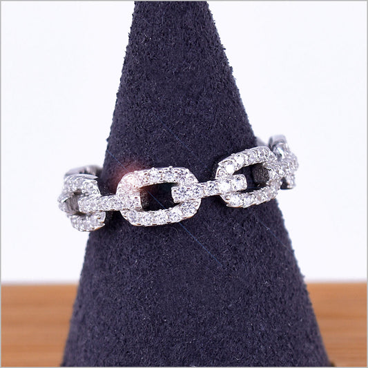Anello Donna Catena in Argento 925 con zirconi