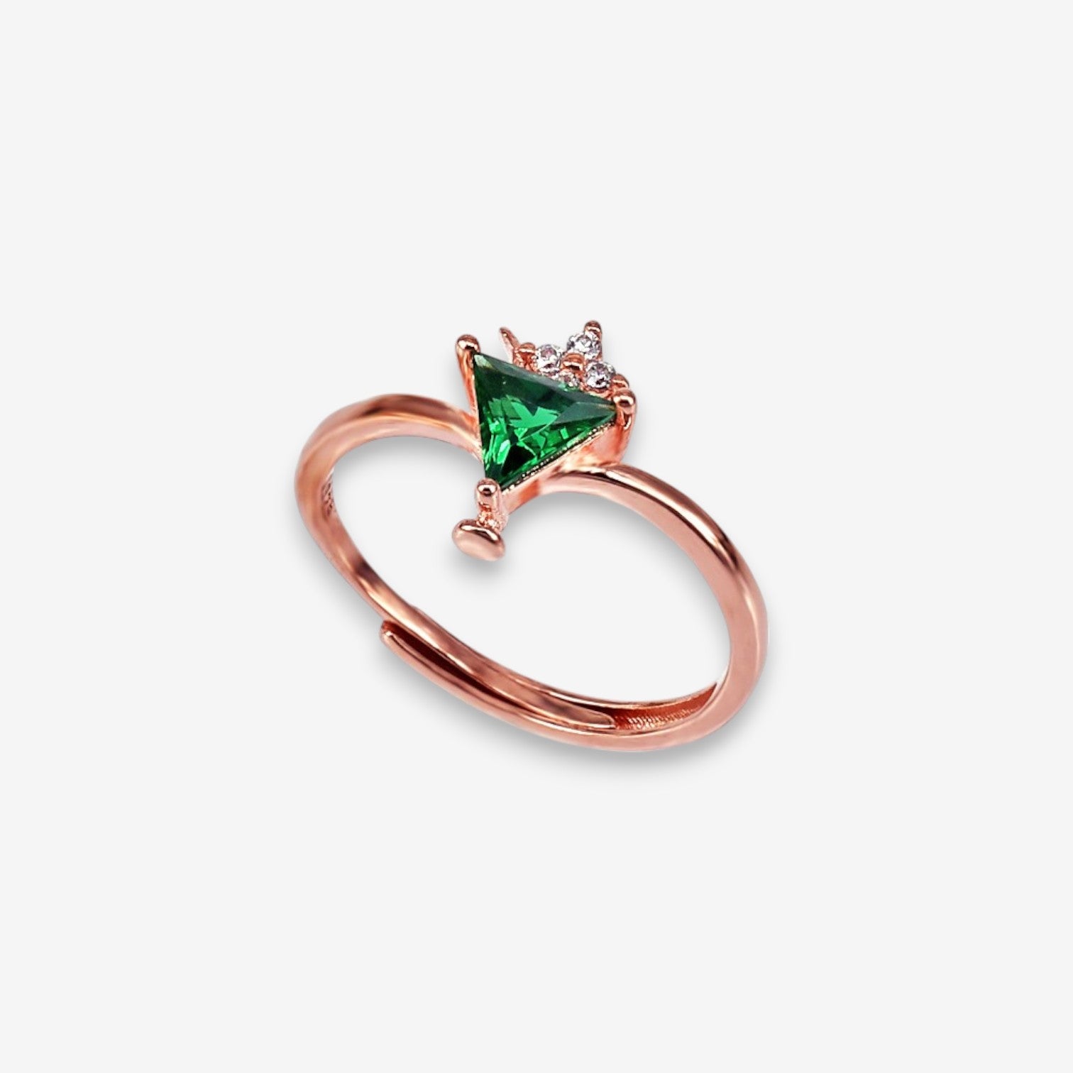Anello Donna Cocktail in Argento 925 Regolabile con zirconi oro rosa