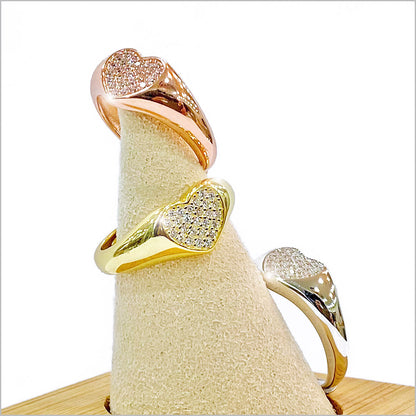 Anello Donna Heart in Argento 925 Regolabile con zirconi