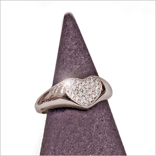 Anello Donna Heart in Argento 925 Regolabile con zirconi