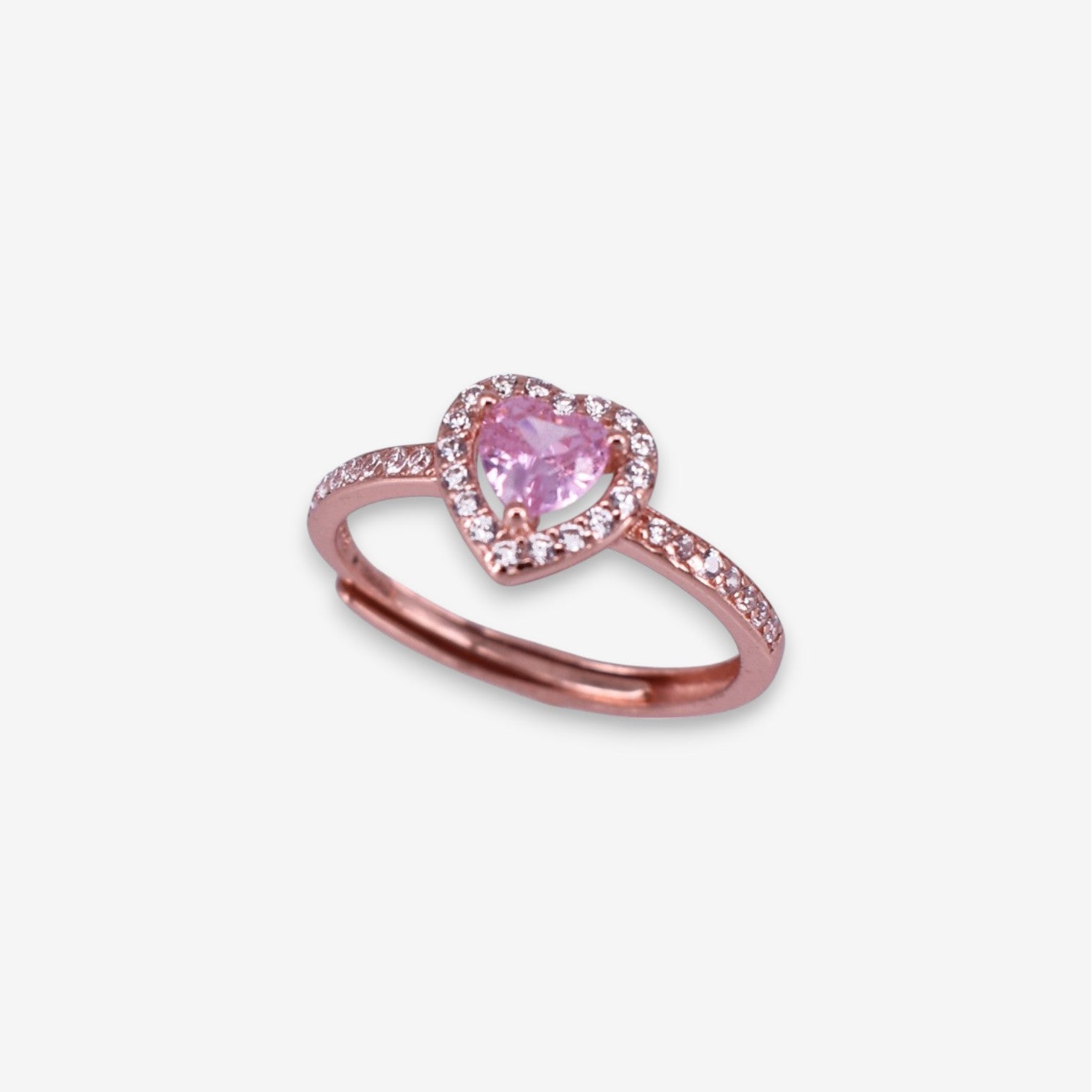 Anello Donna Cuore in Argento 925 Regolabile con zirconi