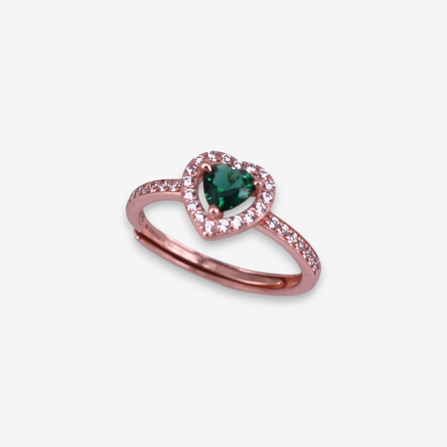 Anello Donna Cuore in Argento 925 Regolabile con zirconi