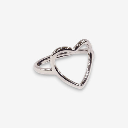 Anello Donna Cuore Vuoto in Argento 925 Regolabile