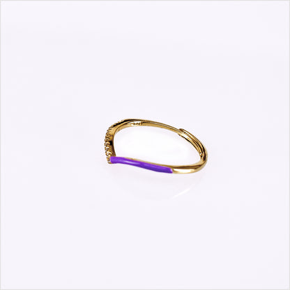 Anello Donna Diadema smaltato in argento 925 Regolabile con zirconi
