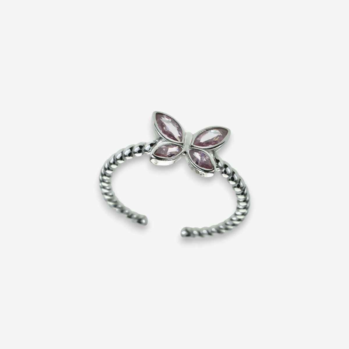 Anello Donna Farfalla in Argento 925 Regolabile con zirconi