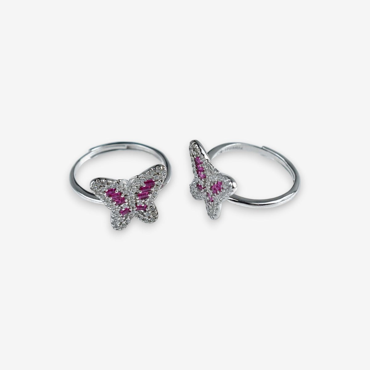 Anello Donna in Argento 925 Regolabile con Farfalla zirconata