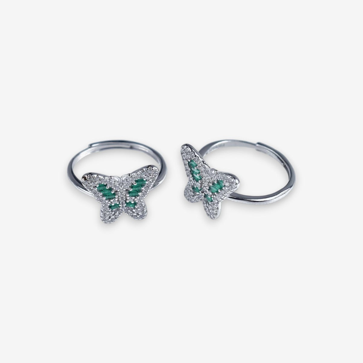 Anello Donna in Argento 925 Regolabile con Farfalla zirconata