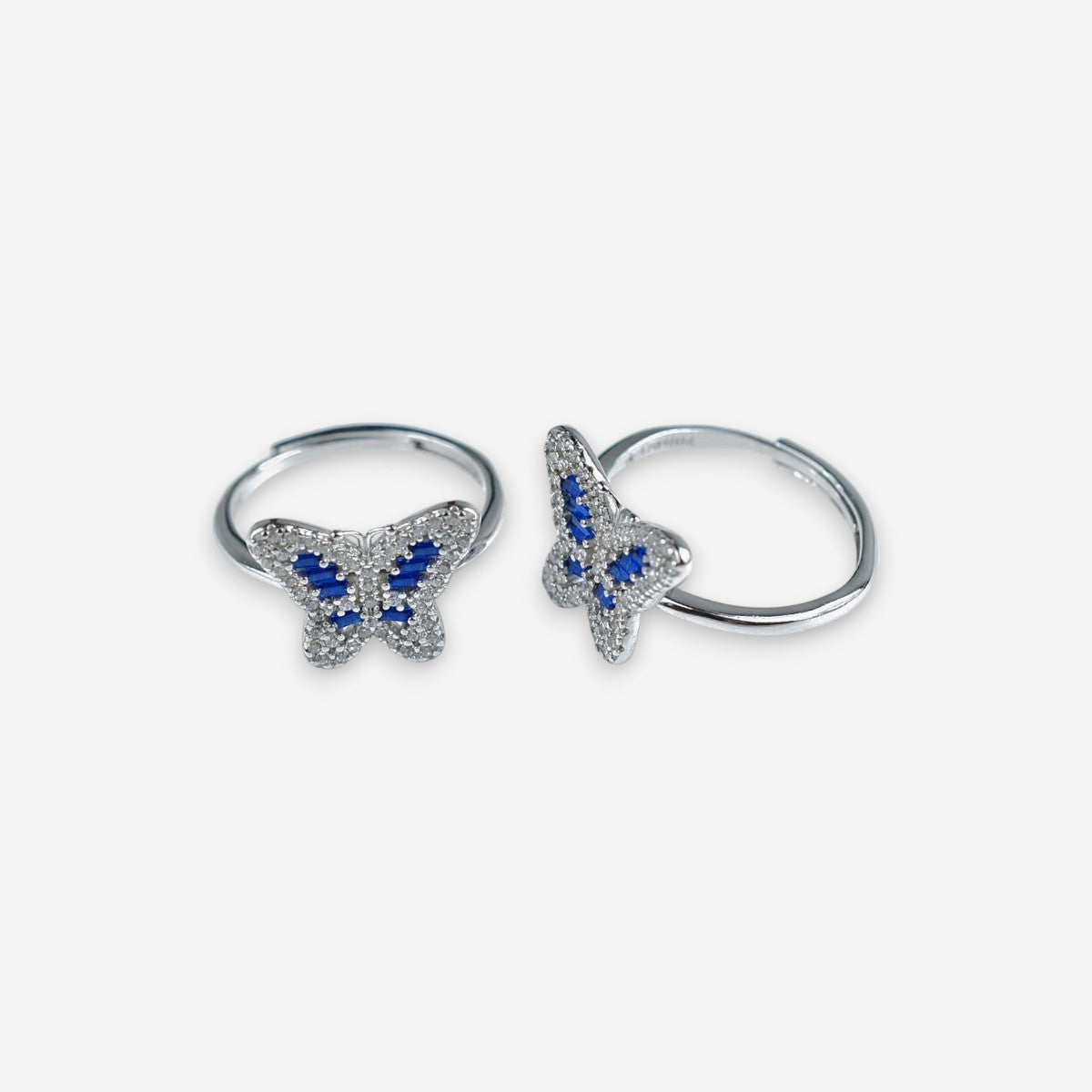 Anello Donna in Argento 925 Regolabile con Farfalla zirconata