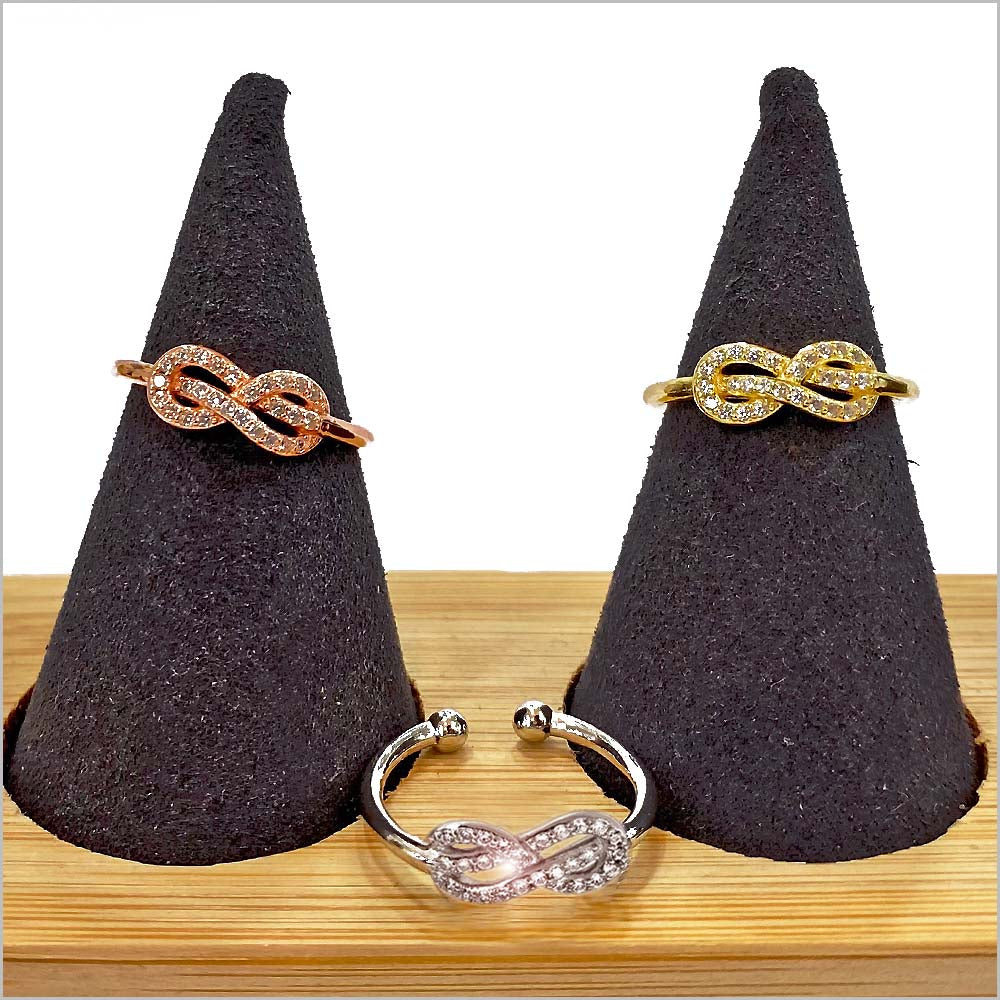 Anello Donna Infinity in Argento 925 Regolabile con zirconi