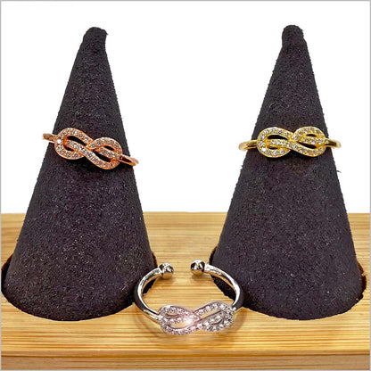 Anello Donna Infinity in Argento 925 Regolabile con zirconi
