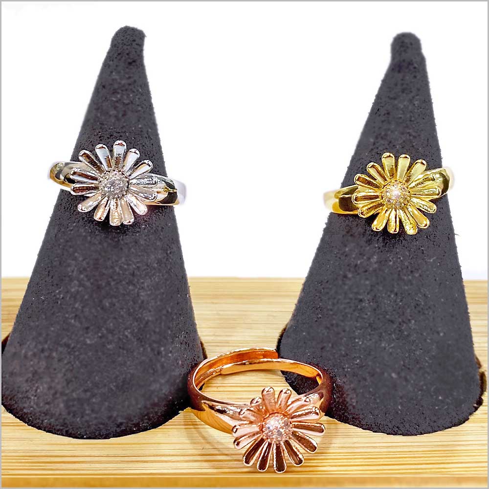 Anello Donna Margherita in Argento 925 Regolabile con zirconi