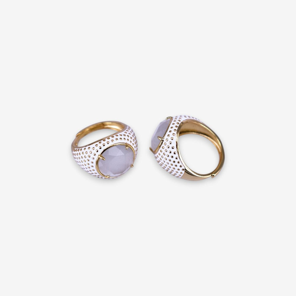 Anello Donna Occhio di gatto in Argento 925 Regolabile smaltato