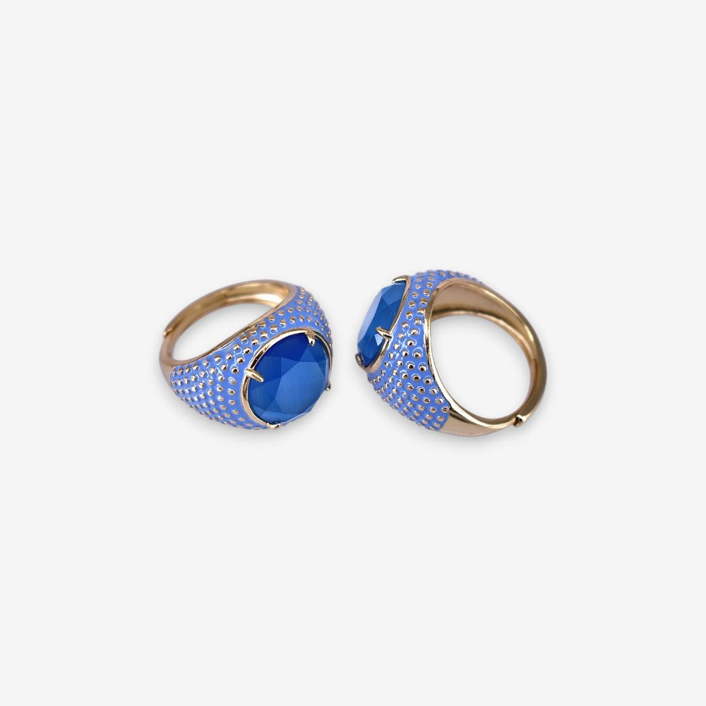 Anello Donna Occhio di gatto in Argento 925 Regolabile smaltato