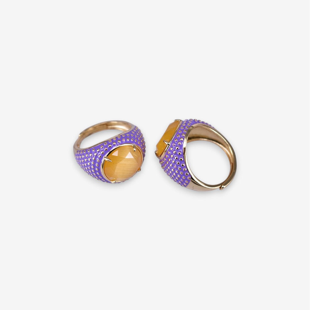 Anello Donna Occhio di gatto in Argento 925 Regolabile smaltato