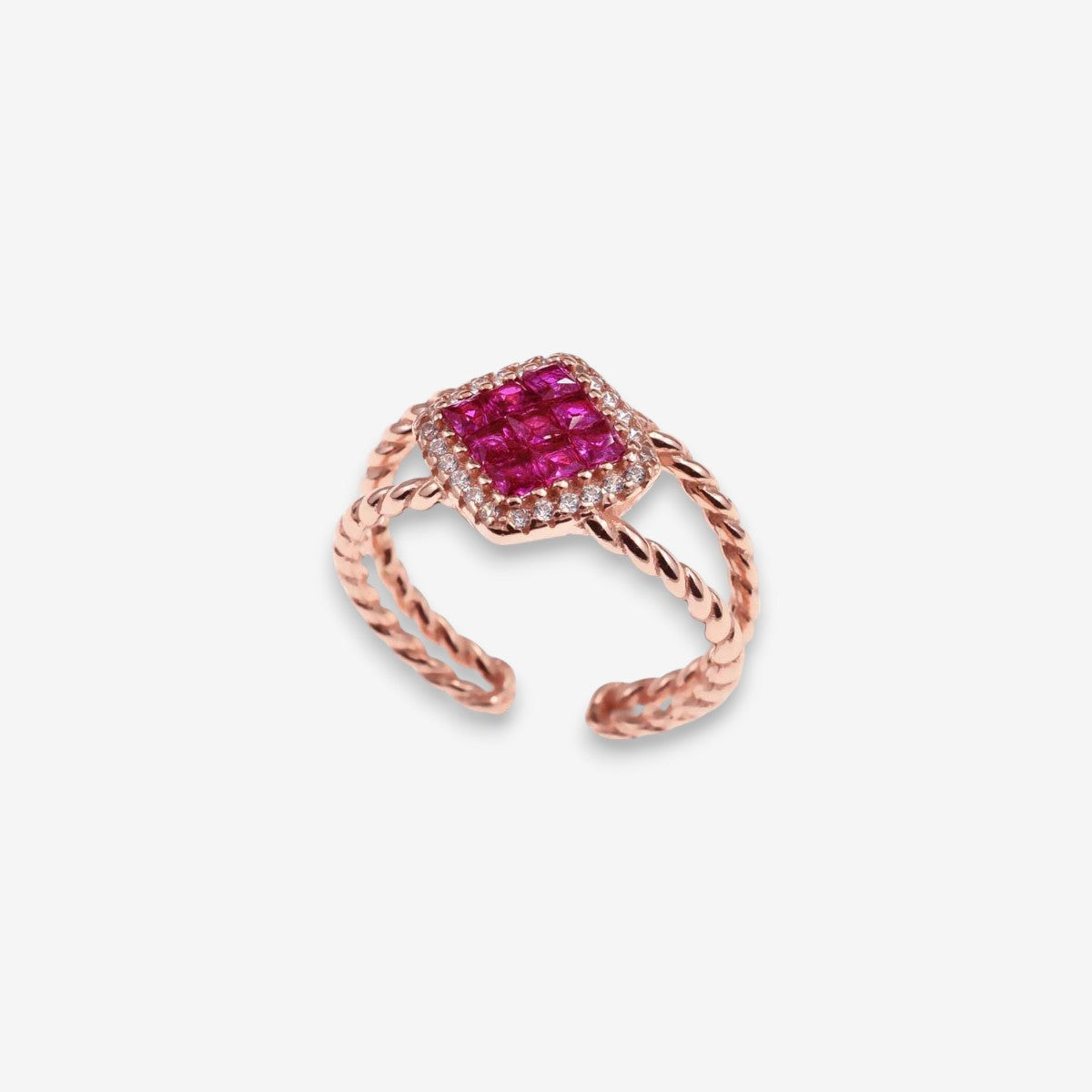 Anello Donna Rombo in Argento 925 Regolabile con zirconi