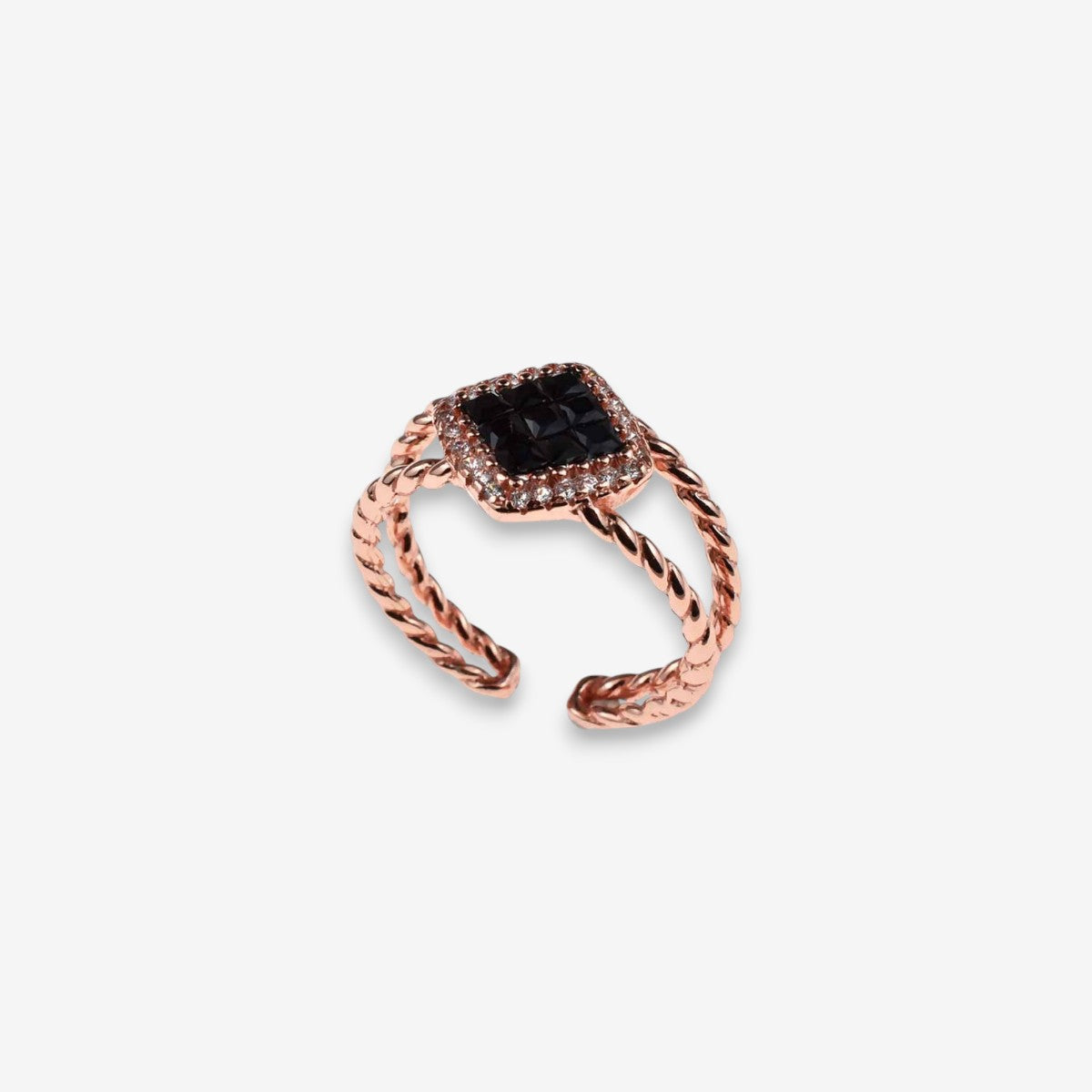 Anello Donna Rombo in Argento 925 Regolabile con zirconi