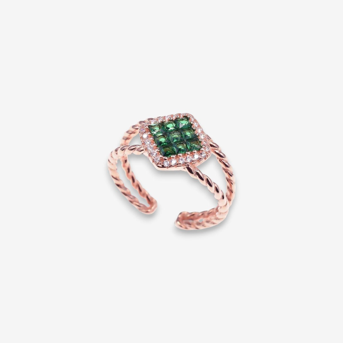 Anello Donna Rombo in Argento 925 Regolabile con zirconi
